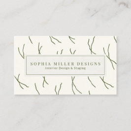 Cartão De Visita Modern Boho Abstract Lines Designer | Cream White