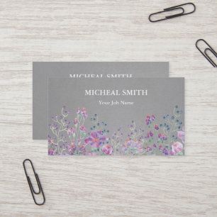 Cartão De Visita Modern Boho Floral Kraft