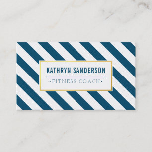 Cartão De Visita MODERN BOLD - logótipo dourado emblema azul escuro