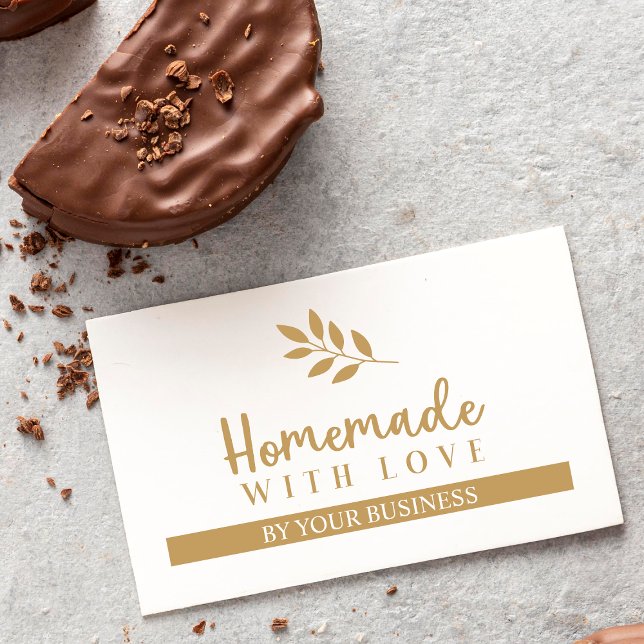 Cartão De Visita Modern Branches Homemade with Love Cote (Criador carregado)