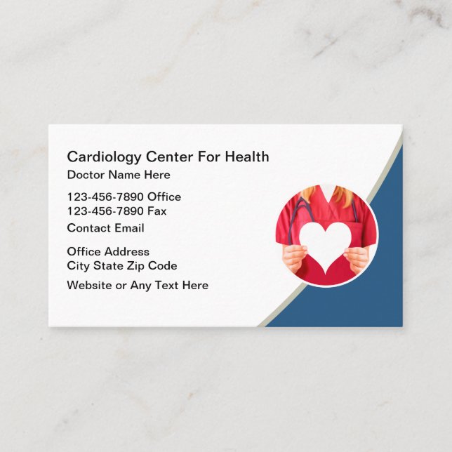 Cartão De Visita Modern Cardiologist Cardiovascular Business Cards (Frente)