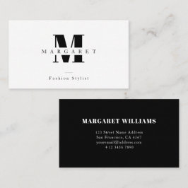Cartão De Visita Modern Chic Simple Monogramas Freelance Profession