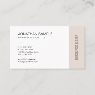 Cartão De Visita Modern Chic Sleek Trendy Beige Brown Plain Company