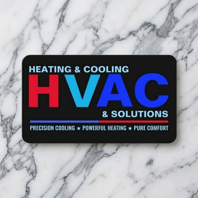 Cartão De Visita Modern Clean Professional HVAC Services (hvac heating and cooling business card templates)