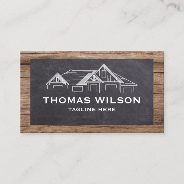 Cartão De Visita Modern Construction Handyman Carpenter Tools Busin (Frente)