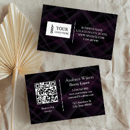 Cartão De Visita Modern Custom Logo and QR Code Business Card