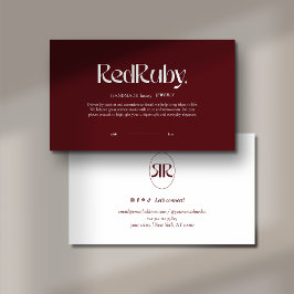 Cartão De Visita Modern Dark Red Minimalist Business Card