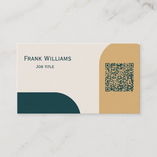 Cartão De Visita Modern Design Business Card with QR Code (Frente)
