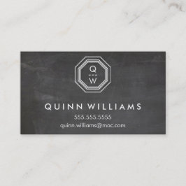 Cartão De Visita MODERN GEO MONOGRAM - cinza de forma geométrica