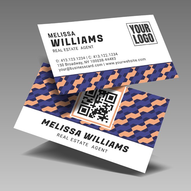 Cartão De Visita Modern Geometric Interlocking Pattern  (Criador carregado)