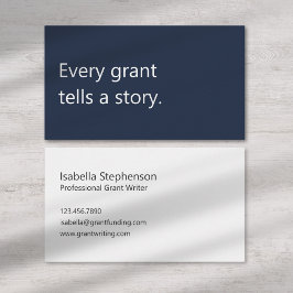 Cartão De Visita Modern Grant Writer Funding Consultant Profession