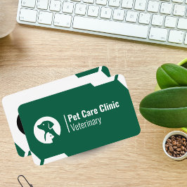 Cartão De Visita Modern Green Vet Clinic Business Card for Pet Car