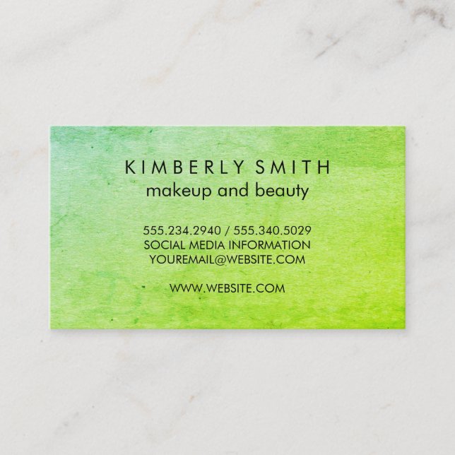 Cartão De Visita Modern Grunge Green (Frente)