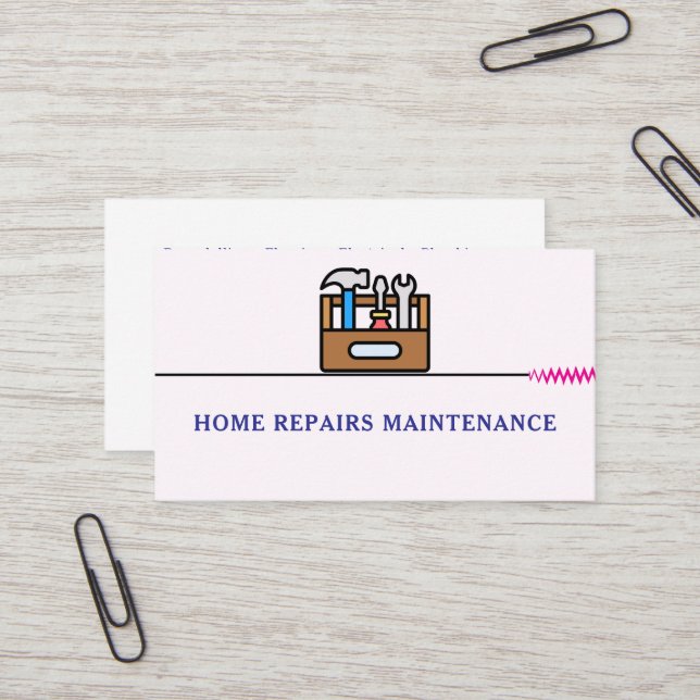 Cartão De Visita Modern handyman construction custom logo (Frente/Verso In Situ)