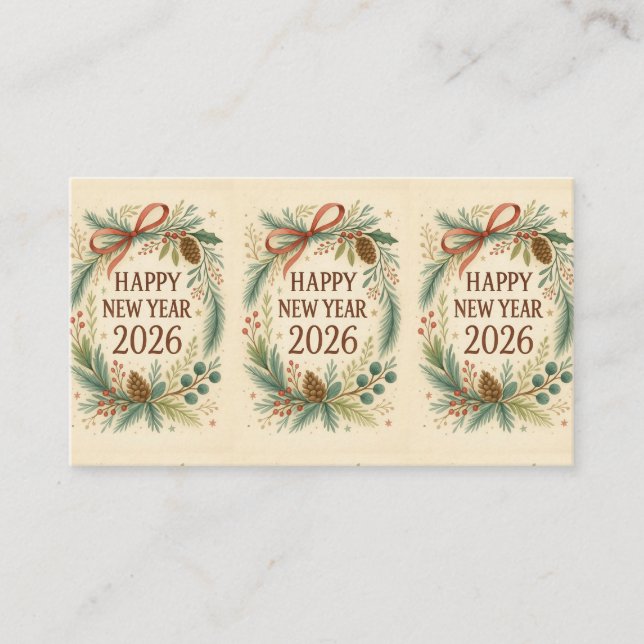 Cartão De Visita modern happy new year 2026 business card (Frente)