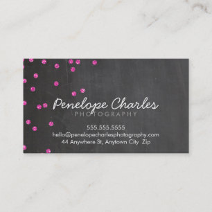 Cartão De Visita MODERN hot rosa - ponto de configuração do guincho