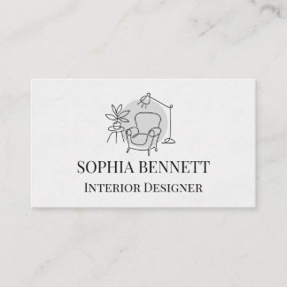 Cartão De Visita Modern Interior Design Business Card