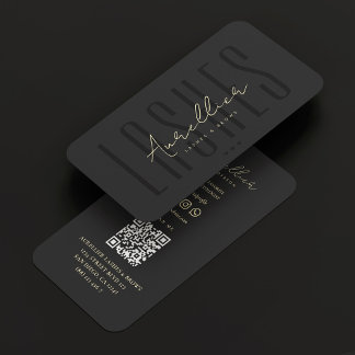Cartão De Visita Modern Lashes Brows Makeup Artista Black Beauty