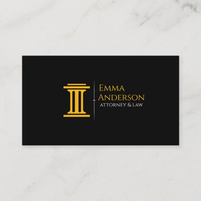 Cartão De Visita Modern Law & Justice Business Card | Attorney  (Frente)