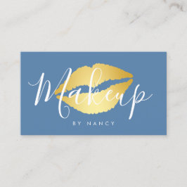 Cartão De Visita Modern Makeup Typografia Dusty Lábios Azuis