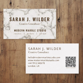 Cartão De Visita Modern Marble Creative Consultant Business Card