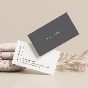 Cartão De Visita Modern Minimal Business Cards   Grey