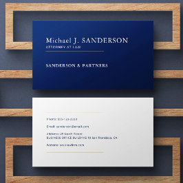 Cartão De Visita Modern minimal navy blue attorney at law