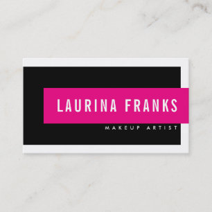 Cartão De Visita MODERN MINIMAL nome simples chic rosa-rosa-quente