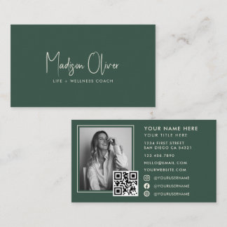 Cartão De Visita Modern Minimal Professional Business Photo QR Code