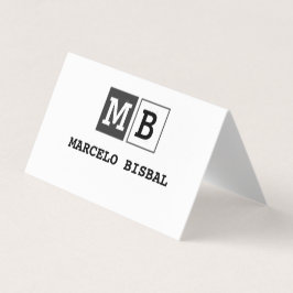 Cartão De Visita Modern Minimal Typography White Paper Square