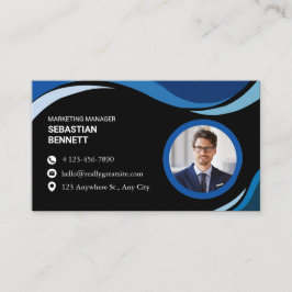 Cartão De Visita Modern Minimalist Black Custom