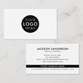Cartão De Visita Modern Minimalist Black White Logo Professional