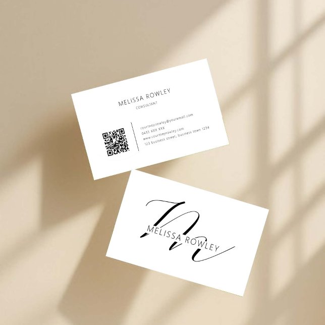 Cartão De Visita Modern minimalist business card QR Code (Criador carregado)