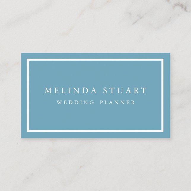 Cartão De Visita Modern Minimalist Chic Navy Blue Business Card (Frente)