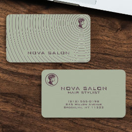 Cartão De Visita Modern Minimalist Concentric Fine Linework