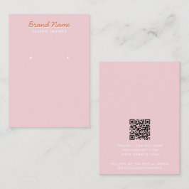 Cartão De Visita Modern Minimalist Pink Script Jewelry Display Card