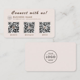 Cartão De Visita Modern Mocha 3 Código QR Multi Social
