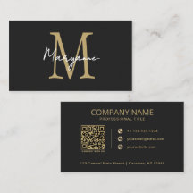 Modern Monogram Black Gold