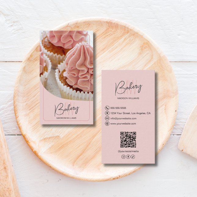 Cartão De Visita Modern Monogram Logo Bakery Pastry Chef (Modern Monogram Logo Bakery Pastry Chef Business Card)
