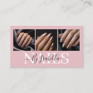 Cartão De Visita Modern Nail Artist Photo Typography