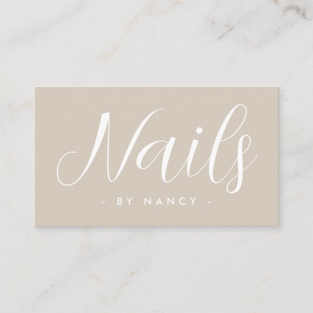 Cartão De Visita Modern Nail Salon Typography Script  (Frente)