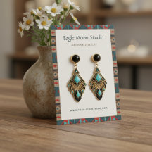 Modern Native Tribal Earring Jewelry Display Card