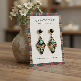 Cartão De Visita Modern Native Tribal Earring Jewelry Display Card