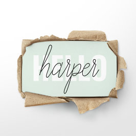 Cartão De Visita Modern Pastel Mint Hello E Você Nome