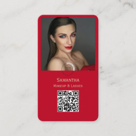 Cartão De Visita Modern Photo Makeup Business Card logo barcode 