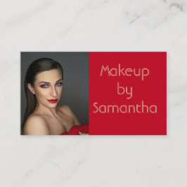 Cartão De Visita Modern Photo Makeup Business Card with barcode