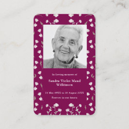 Cartão De Visita Modern photo minimalist memorial prayer card 