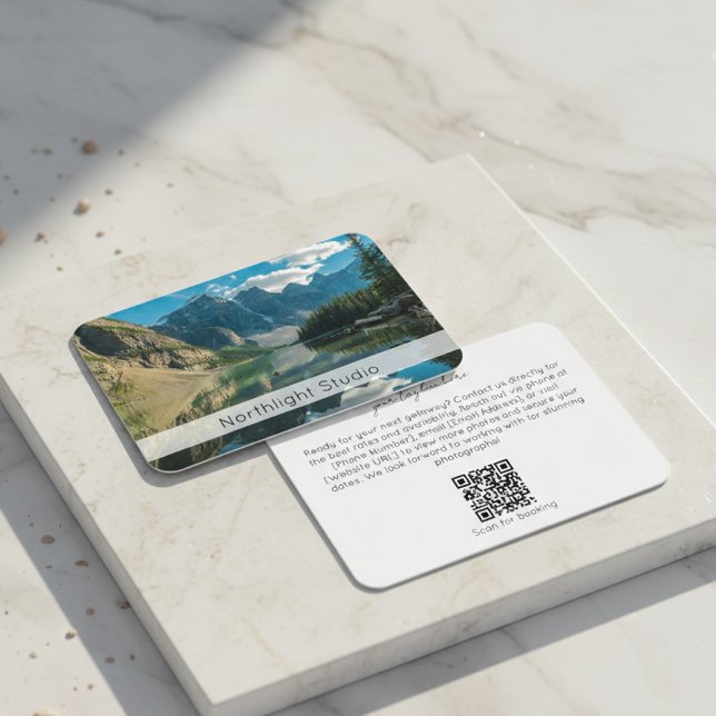 Cartão De Visita Modern Photography QR Code Camera Photographer (Criador carregado)