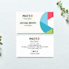 Cartão De Visita Modern Photography Studio Business Card Minimal 