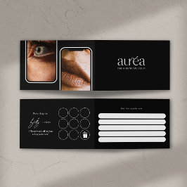 Cartão De Visita Modern PMU Cosmetic Salon Loyalty Folded Card